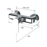 Opbouw douchekraan sapho spy mengkraan 1-hendel 19.5 cm chroom