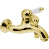 Opbouw badkraan sapho kirke mengkraan retro wit 1-hendel 11.5 cm goud