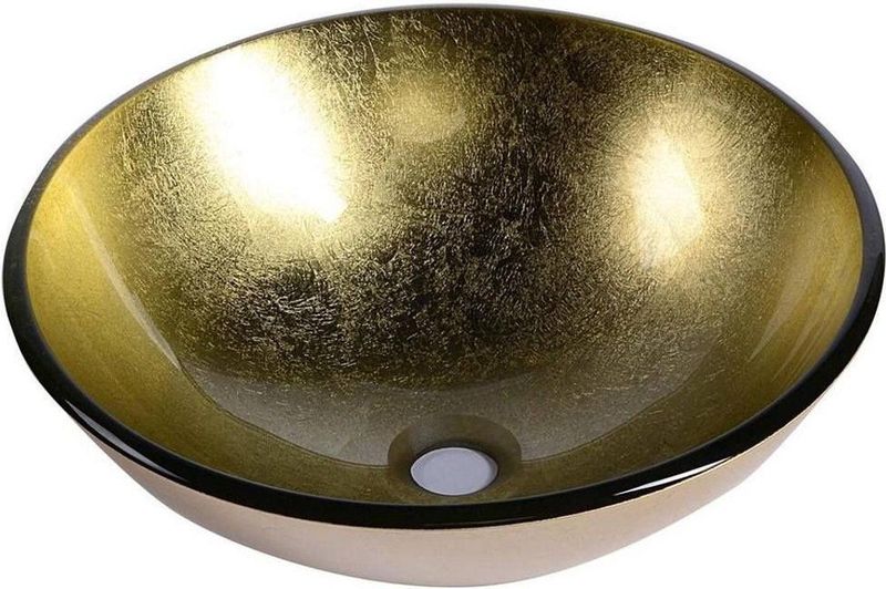 Sapho - Beauty - Waskom - Goud - Glas - Rond 42 cm