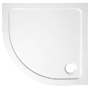 Douchebak Gegoten Marmer Sapho Aqualine 90x90x3 cm Kwartrond Wit