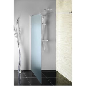 Aqualine Walk In inloopdouche matglas 110x190 cm 6 mm mat veiligheidsglas