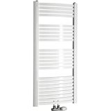 Handdoekradiator sapho aqualine gebogen 55x123.7 cm wit