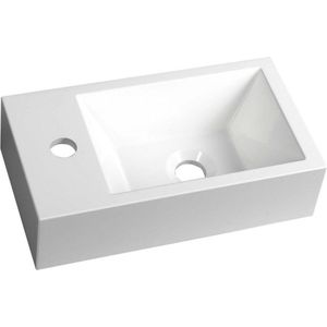 Fontein Sapho Amarok Rechthoekig 40x22 cm Links Marmer Wit