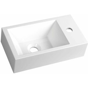 Fontein Sapho Amarok Rechthoekig 40x22 cm Rechts Cast Marble Wit
