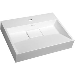Wastafel sapho amur rechthoek 60x45x14.9 cm cast marble wit