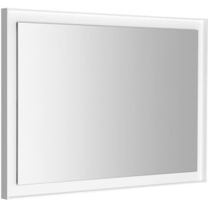 Badkamerspiegel Sapho Flut 100x70 cm LED-Verlichting Omlijsting Wit