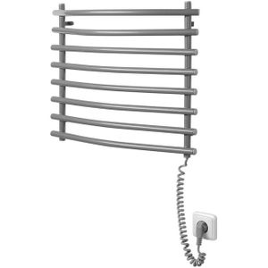 Elektrische Handdoekradiator Sapho Aqualine Gebogen 46.5x50 cm Zilver