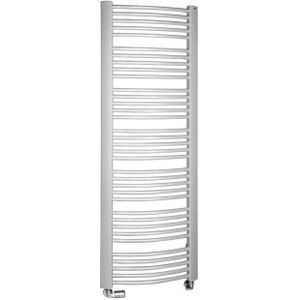 Handdoekradiator sapho egeon gebogen 59.5x174.2 cm zilver