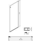 Zijwand sapho volcano 90x200 cm 8 mm helder glas tbv nisdeur volcano mat zwart