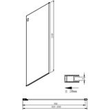 Zijwand sapho volcano 100x200 cm 8 mm helder glas tbv nisdeur volcano mat zwart