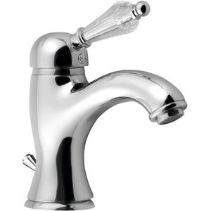 Wastafelmengkraan Sapho Kirké Retro Kristal 1-hendel Gebogen 18.2 cm Chroom (incl. clickwaste)