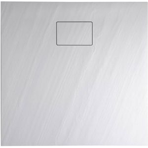 Douchebak Marmer Sapho Acora 80x80x3.5 cm Vierkant Steen Wit