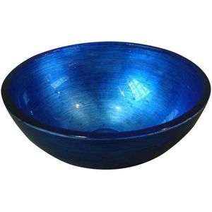 Sapho Murano Blu glas waskom diameter 40 cm blauw