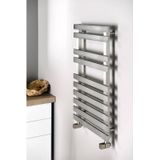 Handdoekradiator Sapho Truva Recht 50x75 cm Geborsteld RVS Sapho