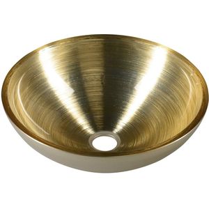 Waskom sapho murano rond 40x14 cm glas goud