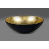 Sapho Murano Bicolor glas waskom diameter 40 cm zwart/goud