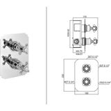 Douchekraan inbouw sapho sassari thermostatisch afbouwdeel 2-weg chroom (incl. Inbouwdeel)