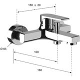 Sapho Kai badmengkraan 15cm mat zwart