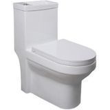 Aqualine Hygie rimfree staand toilet met wastafel wit