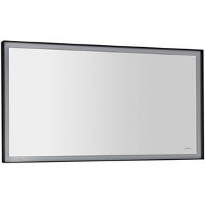 Sapho Sort spiegel met achter LED verlichting 120x70 mat zwart