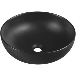 Opbouw waskom Sapho Rondane 40x40x14 cm Keramiek Mat Zwart