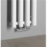 Designradiator sapho pilon recht 27x180 cm 660w incl. 4 haken wit