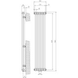 Designradiator sapho fede 150x30,6 cm mat wit