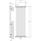 Designradiator sapho fede 150x49 cm mat wit