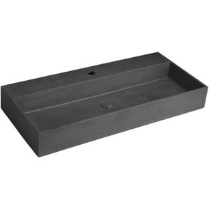 Sapho Quadrado wastafel inclusief waste 96x44 black granite