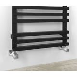 Designradiator sapho fantina recht 50x164,7 cm 495w mat zwart