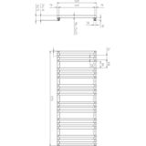 Designradiator sapho fantina recht 50x121,5 cm 495w zilver