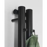 Designradiator sapho pilon recht 12.2x180 cm 310w incl. 4 haken mat zwart