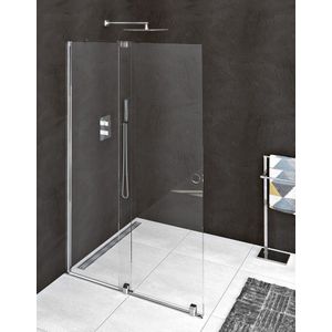 Polysan Modular Shower inloopdouche glasplaat met schuifdeur 100x200 chroom