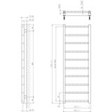 Designradiator sapho metro light 40x114 cm chroom