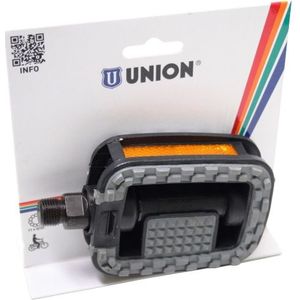 Union Non-slip pedalen - zwart/grijs - 9/16"" - met retro-reflectoren - duurzaam ontwerp