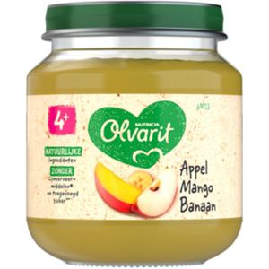 Olvarit Fruithapje 4+ Maanden - Appel Mango Banaan - 6 x 125g