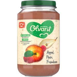 6x Olvarit Fruithapje 12m Appel Peer Framboos 200 gr