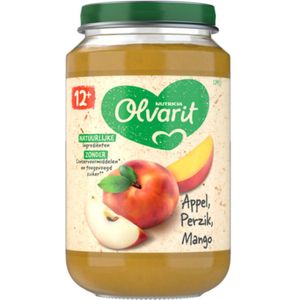Olvarit Fruithapje 12+ Maanden – Appel Perzik Mango- 6 x 200g