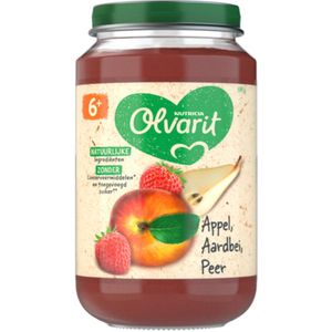 Olvarit Fruithapje 6+ Maanden – Appel Aardbei Peer - 6 x 200g