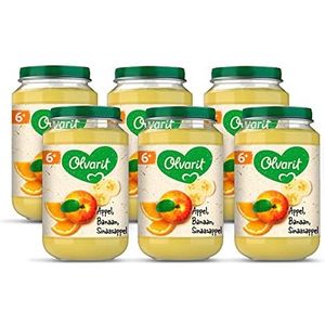 Olvarit Fruithapje 6+ Maanden - Appel Banaan Sinaasappel - 6 x 200g