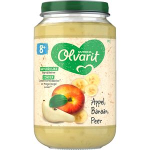 Olvarit Fruithapje 8+ Maanden – Appel Banaan Peer - 6 x 200g