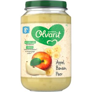 Olvarit Fruithapje 8+ Maanden – Appel Banaan Peer - 6 x 200g