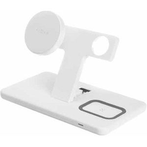 FIXED 3-in-1 Draadloze Oplaadstandaard voor iPhone, AirPods en Apple Watch - 15W - Wit