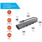 FIXED - HUB Pro - Docking Station - Space Gray - Aluminium - 6 Poorten - 4K HDMI