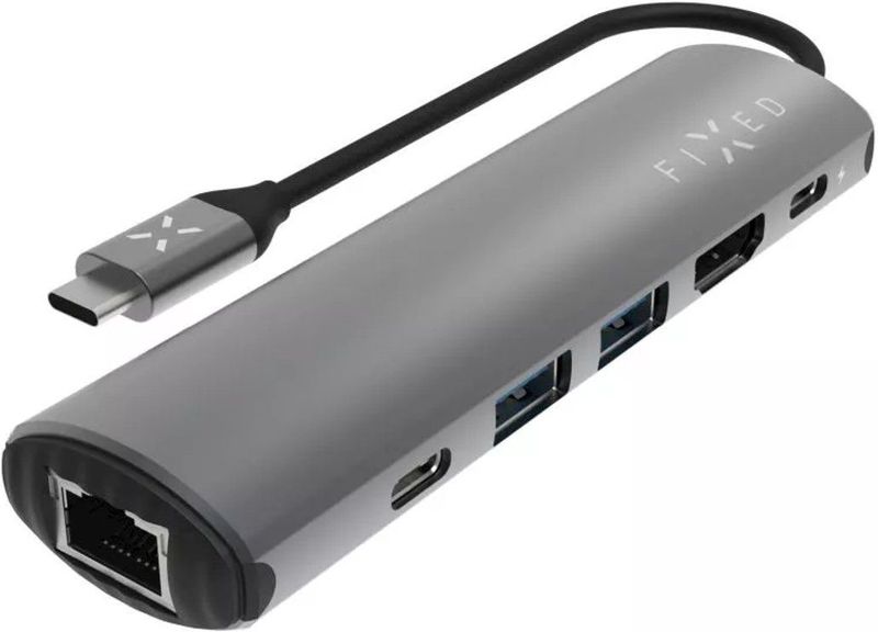 FIXED - HUB Pro - Docking Station - Space Gray - Aluminium - 6 Poorten - 4K HDMI