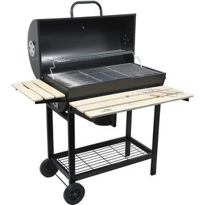 Houtskoolgrill zwart/hout