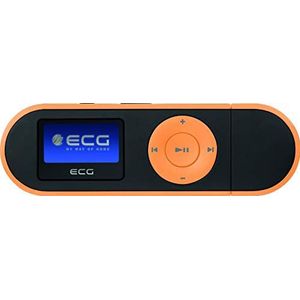 ECG PMP 20 MP3-speler, 4 GB, zwart en oranje, MP3, WMA, WAV; intern geheugen 4 GB; dicteerapparaat; hoofdtelefooningang; USB 2.0; in-ear hoofdtelefoon oranje-zwart