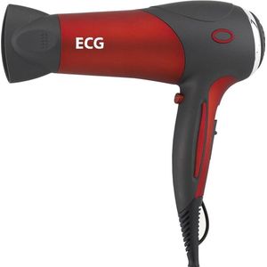 ECG haardroger, 2 standen, 3 temperatuurniveaus, Bereken de luchtfunctie, luchtmondstuk, aansluitwaarde 2200 W, rood-zwart – ECG VV 112