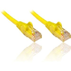 PremiumCord ethernet netwerkkabel, LAN en patch CAT5e, UTP, snel en flexibel, 1 Gbit/s RJ45-kabel, AWG 26/7, 100% Cu-koperen kabel, geel, 1 m
