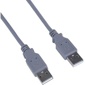 PremiumCord USB 2.0 High Speed Kabel M/M 1 m, A-stekker naar A-stekker, USB-aansluitkabel voor harde schijf en nog veel meer. Dubbel afgeschermd AWG28 grijs 1 m lang